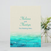 Modernes, bemaltes Hochzeitsmenü im Dunkeln Menükarte (Stehend Vorderseite)