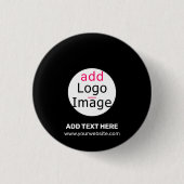 Modernes, benutzerdefinierbares Add-Logo-Schwarz Button (Vorderseite)