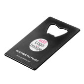 Modernes, benutzerdefinierbares Add-Logo-Schwarz Geldbeutel Flaschenöffner (Rückseite Schrägansicht)