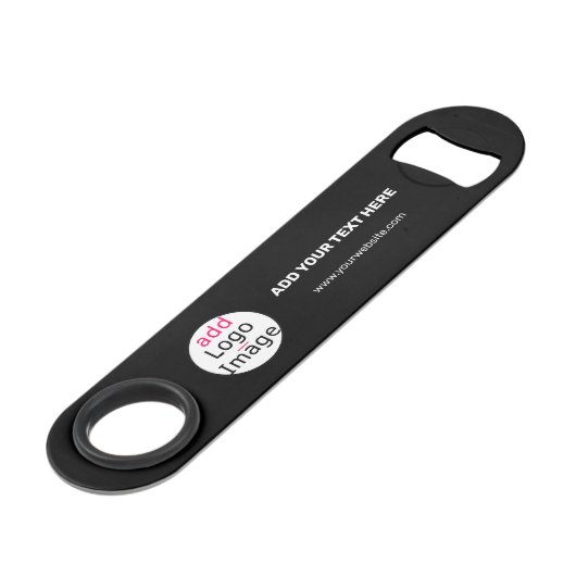 Modernes, benutzerdefinierbares Add-Logo-Schwarz Speed Flaschenöffner (Vorderseite Schrägansicht)