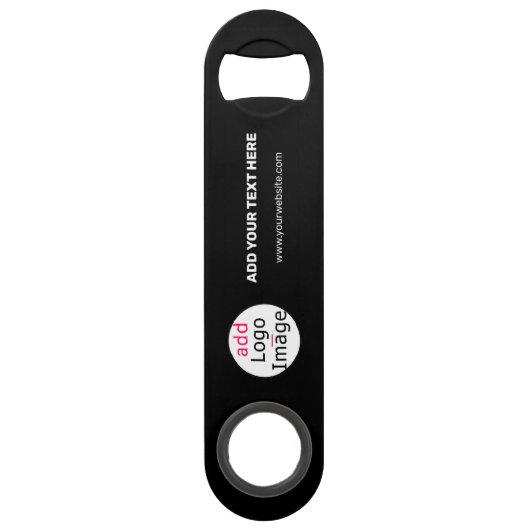 Modernes, benutzerdefinierbares Add-Logo-Schwarz Speed Flaschenöffner (Rückseite)