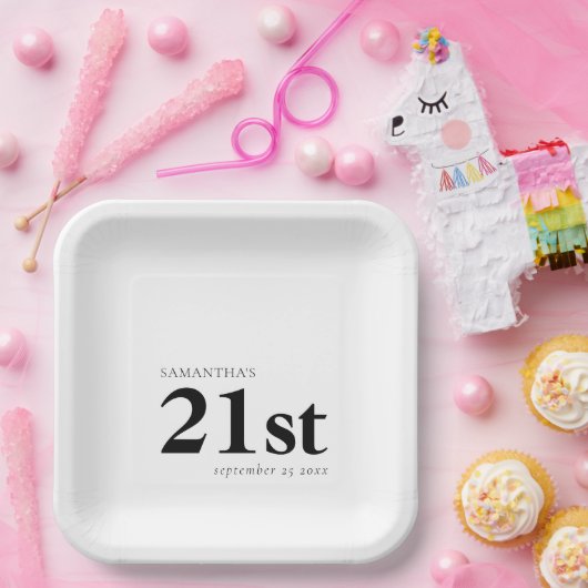 Modernes, benutzerdefiniertes 21. pappteller (Party)