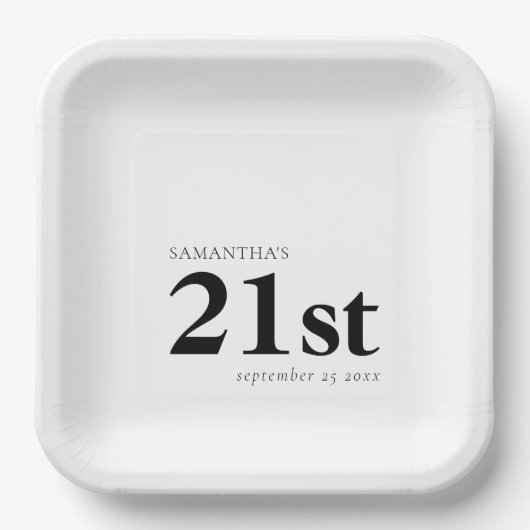 Modernes, benutzerdefiniertes 21. pappteller (Vorderseite)