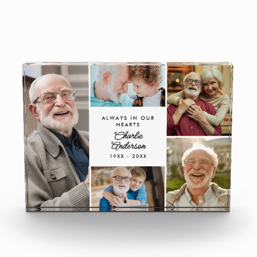 Modernes, benutzerdefiniertes 5-Foto Collage Memor Fotoblock (Vorderseite)