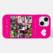 Modernes, benutzerdefiniertes 9-Foto-Collage-Monog Case-Mate iPhone Hülle (Rückseite (Horizontal))