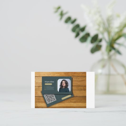 Modernes, benutzerdefiniertes, dynamisches QR-Code Visitenkarte (Stehend Vorderseite)