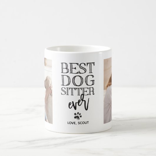 Modernes, benutzerdefiniertes Foto Beste Dog Sitte Kaffeetasse (Mittel)