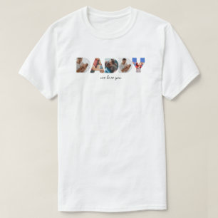 Modernes, benutzerdefiniertes Foto Collage DADDY S T-Shirt