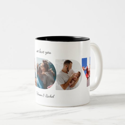 Modernes, benutzerdefiniertes Foto Collage DADDY S Zweifarbige Tasse (VorderseiteRechts)