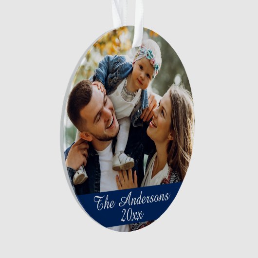 Modernes, benutzerdefiniertes Foto doppelseitig Ornament (Vorderseite)