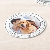 Modernes, benutzerdefiniertes Foto für Hochzeiten Runder Pappuntersetzer (Angewinkelt)