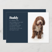 Modernes, benutzerdefiniertes Foto für Welpenhunde Einladung (Vorne/Hinten)