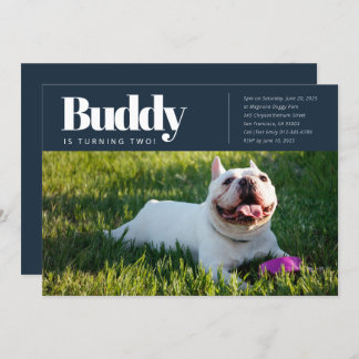 Modernes, benutzerdefiniertes Foto für Welpenhunde Einladung