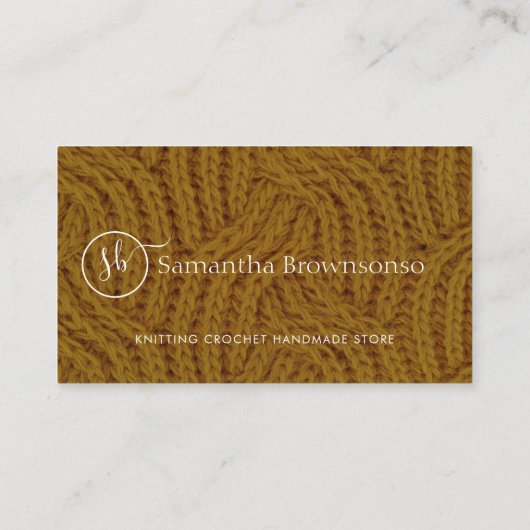 Modernes, benutzerdefiniertes Foto-Garn-Knittergew Visitenkarte (Rückseite)
