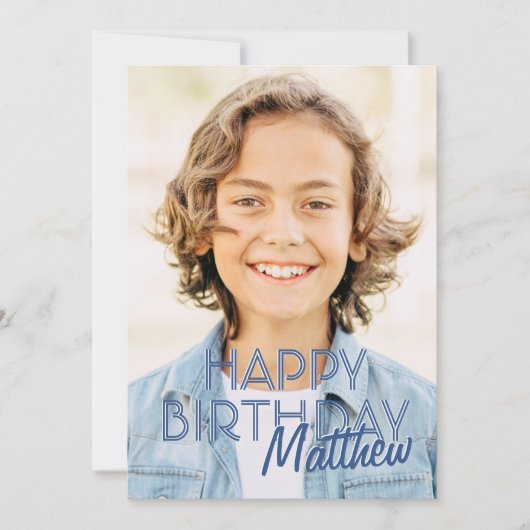 Modernes, benutzerdefiniertes Foto Geburtstagsgrüß (Vorderseite)