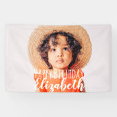 Modernes, benutzerdefiniertes Foto Geburtstagsgrüß Banner (Horizontal)