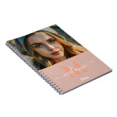 modernes, benutzerdefiniertes Foto-Monogramm-Skrip Notizblock (Rechte Seite)