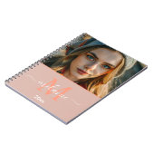 modernes, benutzerdefiniertes Foto-Monogramm-Skrip Notizblock (Linke Seite)