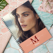 modernes, benutzerdefiniertes Foto-Monogramm-Skrip Notizblock