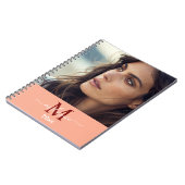 modernes, benutzerdefiniertes Foto-Monogramm-Skrip Notizblock (Linke Seite)