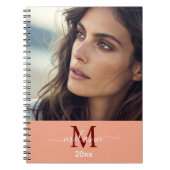 modernes, benutzerdefiniertes Foto-Monogramm-Skrip Notizblock (Vorderseite)