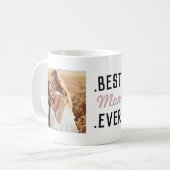Modernes, benutzerdefiniertes Foto Rosa Beste Mama Kaffeetasse (Vorderseite Links)