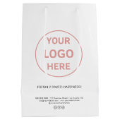 Modernes, benutzerdefiniertes Logo-Bäckerei Mittlere Geschenktüte (Rückseite)