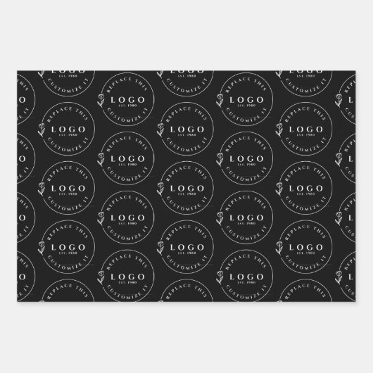 Modernes, benutzerdefiniertes Logo Geschenkpapier Set (Vorderseite)
