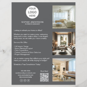 Modernes, benutzerdefiniertes Logo Graues Beruflic Flyer