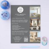 Modernes, benutzerdefiniertes Logo Graues Beruflic Flyer (Einzeln)