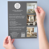 Modernes, benutzerdefiniertes Logo Graues Beruflic Flyer (Hand)