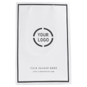 Modernes, benutzerdefiniertes Logo mit Werbemarke Mittlere Geschenktüte (Vorderseite)