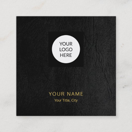 Modernes, benutzerdefiniertes Logo QR-Code, schwar Quadratische Visitenkarte (Vorderseite)
