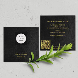 Modernes, benutzerdefiniertes Logo QR-Code, schwar Quadratische Visitenkarte