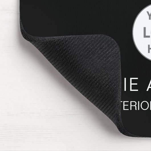Modernes, benutzerdefiniertes Logo Schwarzes Beruf Mousepad (Ecke)