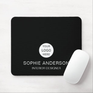 Modernes, benutzerdefiniertes Logo Schwarzes Beruf Mousepad