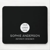 Modernes, benutzerdefiniertes Logo Schwarzes Beruf Mousepad (Vorne)