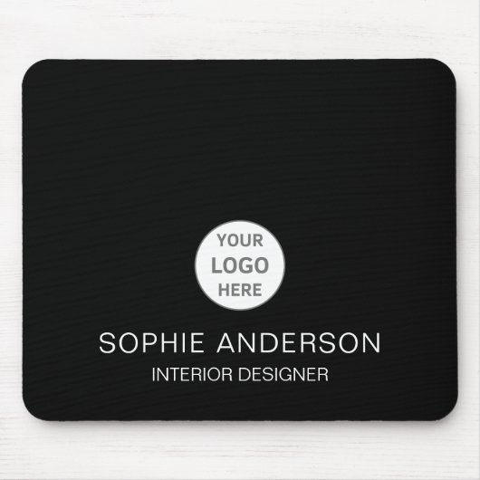 Modernes, benutzerdefiniertes Logo Schwarzes Beruf Mousepad (Vorne)