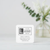 Modernes, benutzerdefiniertes Logo und QR-Code Quadratische Visitenkarte (Stehend Vorderseite)