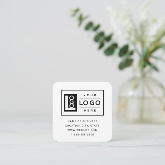 Modernes, benutzerdefiniertes Logo und QR-Code Quadratische Visitenkarte (Stehend Vorderseite)