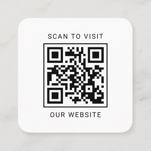 Modernes, benutzerdefiniertes Logo und QR-Code Quadratische Visitenkarte (Rückseite)