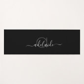 Modernes, benutzerdefiniertes Monogram Black Yoga  Yogamatte (Vorderseite (Horizontal))