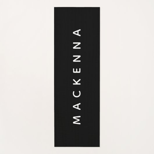 Modernes, benutzerdefiniertes Monogram Black Yoga  Yogamatte (Vorderseite)