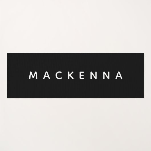 Modernes, benutzerdefiniertes Monogram Black Yoga  Yogamatte (Vorderseite (Horizontal))
