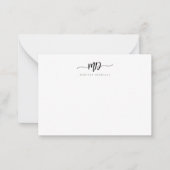 Modernes, benutzerdefiniertes Monogram Pinselskrip Mitteilungskarte (Vorderseite)