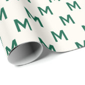 Modernes, benutzerdefiniertes Monogramm-Muster Geschenkpapier (Rolleneckpunkt)