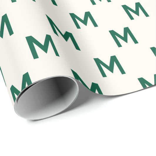 Modernes, benutzerdefiniertes Monogramm-Muster Geschenkpapier (Rolleneckpunkt)