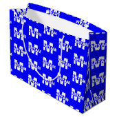Modernes, benutzerdefiniertes Monogramm Name Royal Große Geschenktüte (Rückseite Schrägansicht)