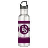 Modernes, benutzerdefiniertes Monogramm-Namensschr Edelstahlflasche (Vorderseite)