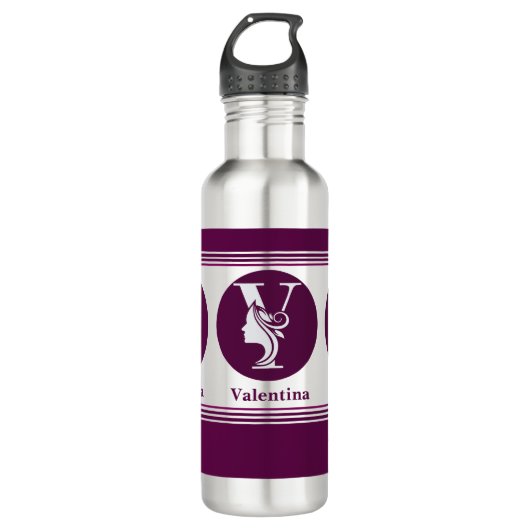 Modernes, benutzerdefiniertes Monogramm-Namensschr Edelstahlflasche (Vorderseite)